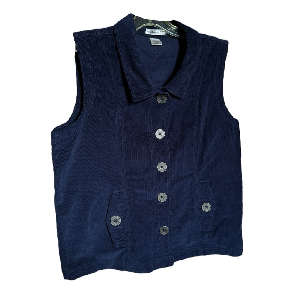 Rebecca Malone Navy Corduroy Vintage Fall Vest